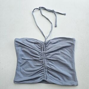 James Perse Ruched Halter Crop Top